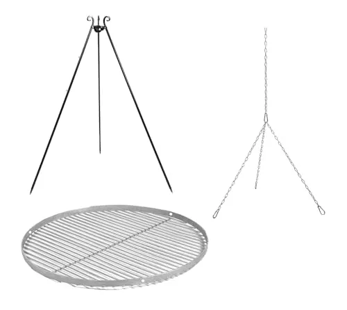 CookKing Schwenkgrill Dreibein Edelstahl Ø 50 - Grillzubehör für unvergessliche Grillabende, aus hochwertigem Edelstahl, einfach aufzubauen und perfekt für Gartenpartys.