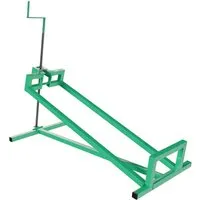 Juskys Rasentraktorheber, 400 kg, stufenlos 45° und zusammenklappbar - Zubehör für Gartengeräte, ideal für eine einfache und flexible Hebelösung beim Rasenmähen.
