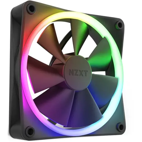 F120 RGB - 120mm Gehäuselüfter in Schwarz mit RGB LED, leise bei nur 28 dBA und PWM-gesteuert für optimale Kühlung