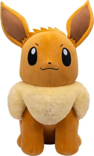 Pokemon Plüschfigur Evoli 61 cm - Kuscheltiere - Offiziell lizenzierte Evoli Plüschfigur, perfekt zum Kuscheln und Spielen mit einer Größe von ca. 61 cm.