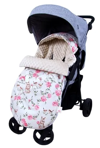 BabyLux Fußsack 90cm Minky – Zauberhafte Rosenhüpfer von Babylux