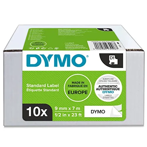 Dymo Schriftband 2093096, 9mm, schwarz auf weiß, 10 Stück von DYMO
