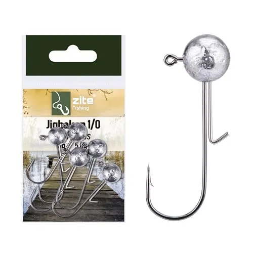 Zite Fishing Jigkopf-Sortiment Verschiedenen Größen 3,5-12 g für Barsch bis Zander Raubfischfang (12, Gramm)