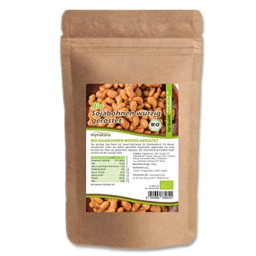 Mynatura Bio Sojasnack geröstet würzig I Snack aus Sojabohnen I Proteinreich Knabbern I Würzig-Pikant I Pflanzlich I Soja I Im Beutel (1x 1000g)