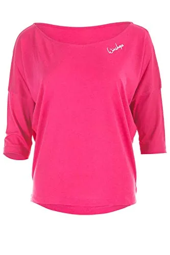 WINSHAPE Damen Ultra Leichtes Modal-3/4-arm Shirt - Funktionsunterwäsche aus hochwertigem Modal-Stoff, atmungsaktiv und strapazierfähig, ideal für Sport und Freizeit, in trendigem Deep-Pink.