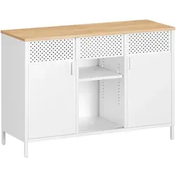SONGMICS Aufbewahrungsschrank, Metallschrank, Schrank mit Doppeltür, Sideboard