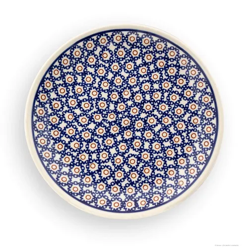 Bunzlauer Keramik Teller Ø19,5 cm flacher Frühstücksteller Essteller Dekor 4