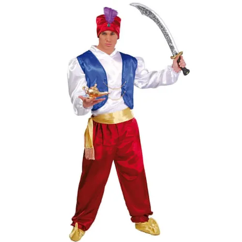 FIESTAS GUIRCA Arabischer Prinz Kostüm Herren - Dschinni Kostüm für Fasching, Größe M 48-50, ideal für Märchen-Kostümpartys und Karneval