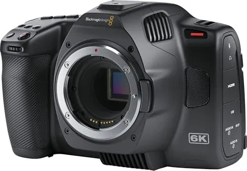 Blackmagic Pocket Cinema Camera 6K G2 - Super-35-Sensor mit 6144 x 3456 Auflösung, für filmische Bilder mit geringer Schärfentiefe und EF-Objektivanschluss