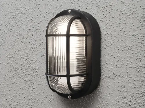 LED Kellerleuchte, Terrassenlampe zur Fassadenbeleuchtung, Außenleuchte Schwarz