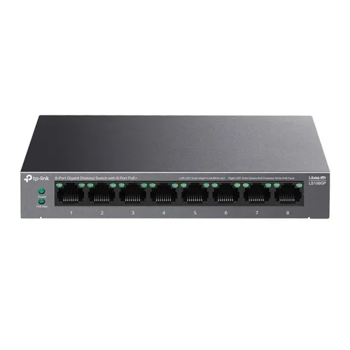 8-Port Gigabit Switch mit PoE+ Unterstützung