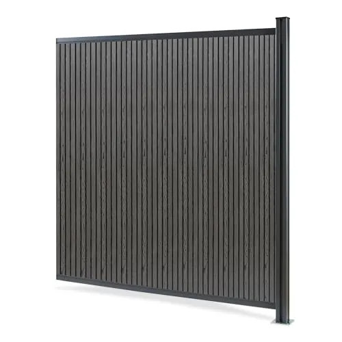 NEU.HOLZ Gartenzaun Grassano WPC Sichtschutzzaun Erweiterungsmodul 185 x 175 cm - Flexibles Erweiterungsmodul für Ihren Sichtschutzzaun. Witterungsbeständig und mit robustem Stecksystem für einfache Montage. Schaffen Sie ungestörte Rückzugsorte in Ihrem Garten!