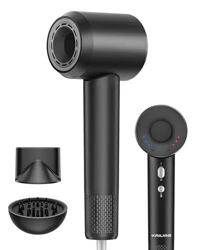 Föhn,Fön,Ionen Haartrockner,400 Million Negativ Ionen Hair Dryer,160.000 U/min Schnelles Trocknen Föhn Überhitzungsschutz Geräuscharm Haarföhn Mit Stylingdüse & Diffusorr,4 Heiz & 3 Geschwindigkeiten