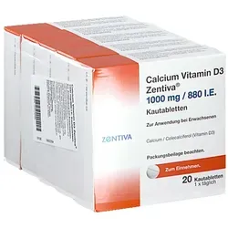 Calcium Vitamin D3 Zentiva 1000mg/880 IE - Unterstützung für starke Knochen - Nahrungsergänzungsmittel zur Prophylaxe von Calcium- und Vitamin-D-Mangel, ideal für die Unterstützung bei Osteoporose und zur Stärkung der Knochengesundheit.