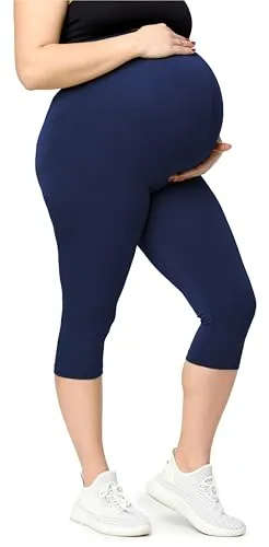 Merry Style Große Größen Damen 3/4 Umstandsleggings aus Baumwolle MS10-464 (Marineblau, 5XL)