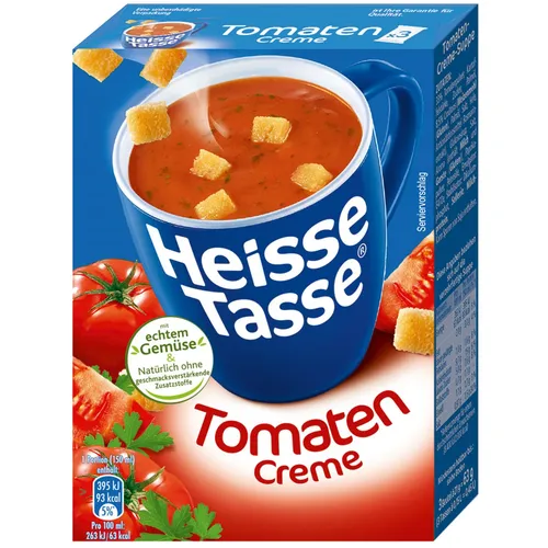 Heiße Tasse Tomaten-Cremesuppe 4x150ml