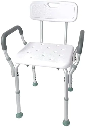 DYNASUN Höhenverstellbarer Duschstuhl mit Armlehnen