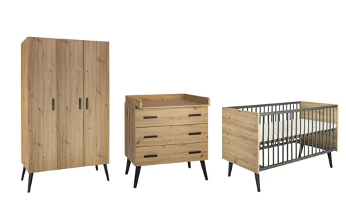 Schardt Kinderzimmer Set Morris Oak 4-teilig