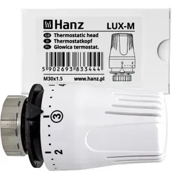 Heizkörper Thermostatkopf Knopf Heizungsregler Klassisch Weiss Universal M30x1,5 Einstellbereich: 6-28°C LUX-M HANZ - Weiß