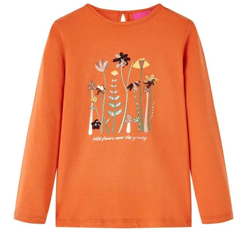 vidaXL Langarmshirt Kinder-Langarmshirt Dunkelorange 128