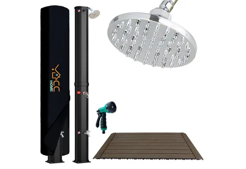CCLIFE Solardusche 35L mit WPC-Bodenplatte
