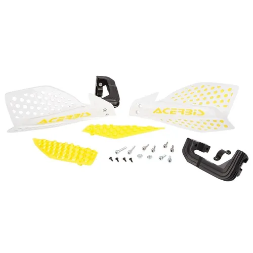 Acerbis Handschützer X-Ultimate Weiß/Gelb, Inkl. Anbaukit von Acerbis