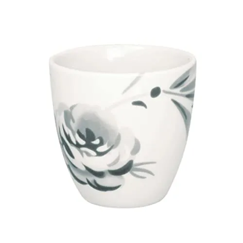 GreenGate - Mini Latte Cup, Kaffeebecher, Becher - Aslaug - Keramik - Farbe: white/weiß - (ØxH) 7 x 6,5 cm