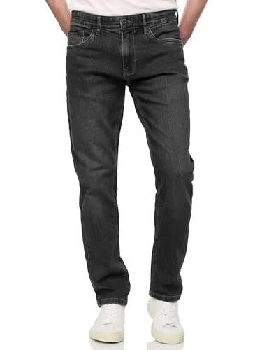 Indicode Regular-fit-Jeans Texas - Fünf-Pocket Jeans in Grün 31/32 - Jeans in Regular Fit mit elastischem Denim, ideal für Komfort und Bewegungsfreiheit. Pflegeleicht und stylish im Dirt Wash Look, perfekt für den alltäglichen Gebrauch.