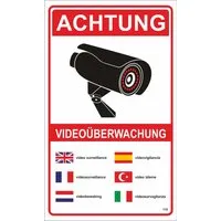 Warn- und Hinweissschild Achtung Videoüberwachung 25 cm x 15 cm PST