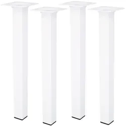 MS Beschläge 4er Set Möbelfüße 400mm aus Stahl - Zubehör für Möbel: Stabilität und Flexibilität mit robusten, weißen Stahlfüßen, ideal für individuelle Anpassungen dank M10-Gewinde für Möbelrollen oder Höhenausgleich.