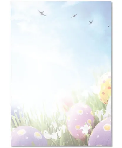 LYSCO Briefpapier Motivpapier Ostern DIN A4 gut beschreibbar, tierische Feiertags-Atmosphäre, für alle Drucker geeignet.