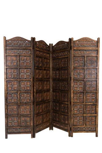 Paravent Kamala Raumteiler aus Holz, handgefertigt, 200cm von Marrakesch Orient & Mediterran Interior