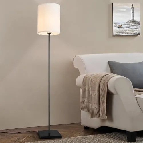 lux.pro Stehlampe Solna - Moderne Wohnzimmerlampe mit Textil-Lampenschirm - Standleuchten & Deckenfluter: Stylische Stehleuchte mit E27 Fassung, ideal für Wohnzimmer und Büro, setzt elegante Akzente und schafft eine angenehme Atmosphäre.