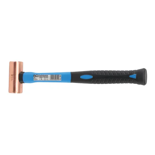BGS Kupferhammer 907 g - Schonhammer für lagerschonendes Arbeiten - Hämmer, ideal für beschädigungsfreies Einsetzen von Lagern mit Fiberglasstiel und Gummigriff für optimalen Halt.
