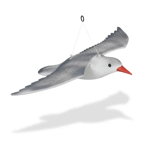 Vogelschreck Vogelabwehr Deko Taubenvertreiber - Wetterfestes 4er Set aus Kunststoff - Gartenfiguren & Verzierungen: Effektive Vogelabwehr mit wetterfesten Plastikmöwen, ideal zur Dekoration und Taubenvertreibung im Garten.