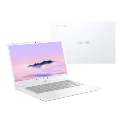 ASUS Chromebook Plus CX34 - Pearl White, Core i3, 8GB RAM - Laptops mit robustem Design (MIL-STD-810H), 14