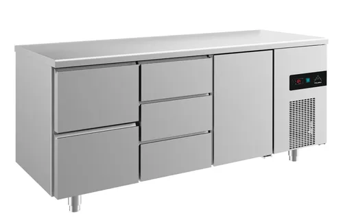 Gastro Kühltisch 1 Tür 5 Schubladen Umluftkühlung 1865x700x850mm -2/+8°C NEU