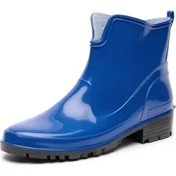 Ladeheid Damen Kurze Gummistiefel LA-930 (Blau, 36) - Wasserdichte Damen Gummistiefel - Ideal für regnerische Tage, mit rutschfester Sohle und komfortablem Design für Gartenarbeit oder Spaziergänge.