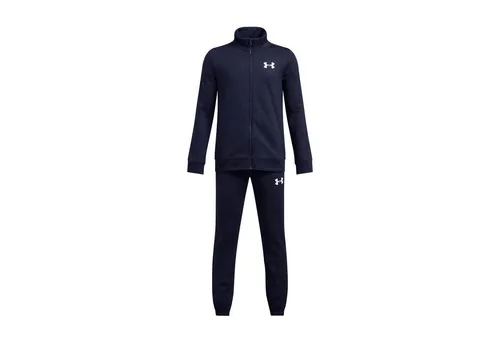 Under Armour Rival Knit Track Suit - Kinder Trainingsanzug in midnight navy und downpour gray - Lange Laufhosen für Kinder aus superweichem, schweißableitendem Material für optimalen Tragekomfort und schnelle Trocknung. Ideal für aktive Kids!