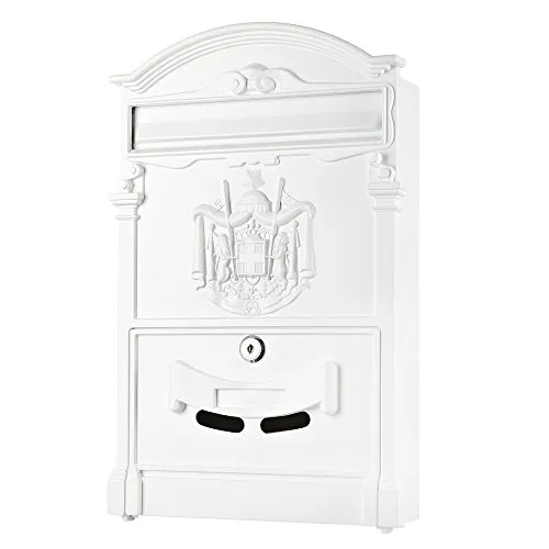 Mucola Wandbriefkasten Letterbox - Witterungsbeständig mit 2 Schlüsseln - Briefkastenanlage aus pulverbeschichtetem Stahl, ideal für die Wandmontage. Witterungsbeständig und inklusive 2 Schlüssel für optimale Sicherheit.