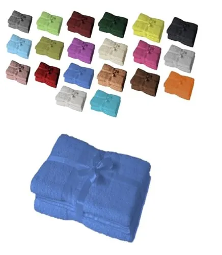 EXKLUSIV HEIMTEXTIL Duschtuch 2er Set 70 x 140 cm Royalblau