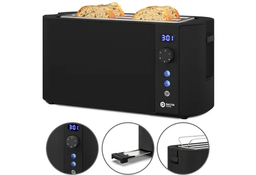Balter Toaster 4 Scheiben Edelstahl mit LCD Display