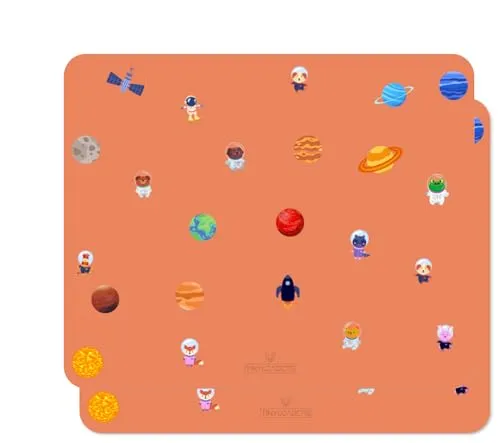 TINYLOADERS Platzdeckchen, Platzmatte, Tischset, Placemat, Unterlage in vielen Farben und Motiven, frei von BPA, 43 cm x 34 cm, Astronaut