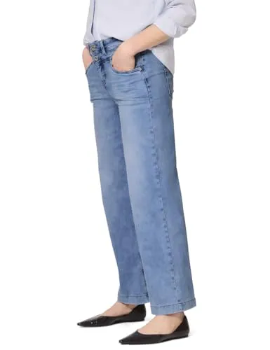 Street One High Waist Wide Leg Jeans im Loose Fit Light Blue wash 34 - Stylische High Waist Jeans im Loose Fit mit weitem Bein. Ideal für einen lässigen Look und optimalen Tragekomfort. Perfekt kombinierbar für jeden Anlass.