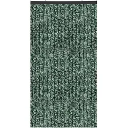 Arsvita Flauschvorhang 90x220 Meliert dunkelgrün - weiß