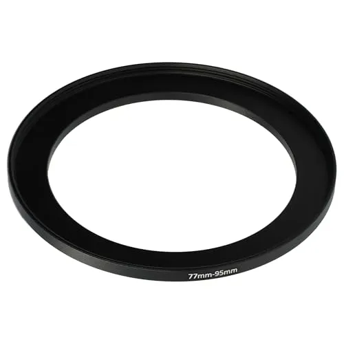 vhbw Step-Up-Ring Adapter von 77 mm auf 95 mm für Kamera Objektiv - Filteradapter, Metall, Schwarz