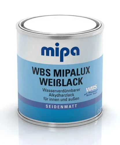 Produktbild Mipa WBS Mipalux Weißlack Türenlack Holzlack seidenmatt 750ml weiß