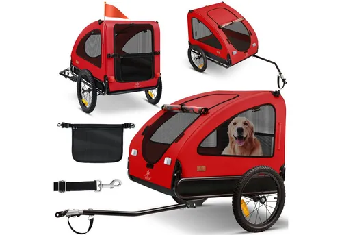 KESSER Fahrradhundeanhänger 2-in-1 Hundebuggy - Anhänger für Hunde bis 45 kg, ideal für aktive Tierbesitzer, vielseitig als Fahrradanhänger und Buggy nutzbar.