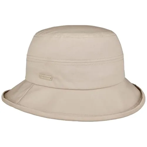 Seeberger Plain Bucket Stoffhut mit UV-Schutz Sonnenhut Sommerhut Damenhut Fischerhut Damen - Futter Frühling-Sommer Sommer - One Size beige