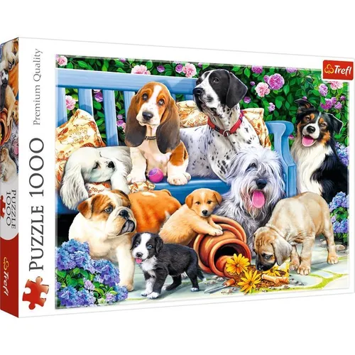Trefl Puzzle Hunde im Garten - 1000 Teile Premium Quality, hochwertig und ideal für Erwachsene und Kinder ab 12 Jahren